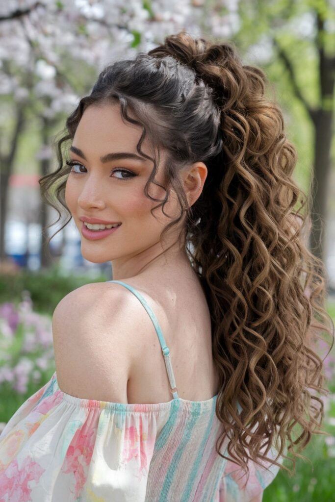 curly ponytail