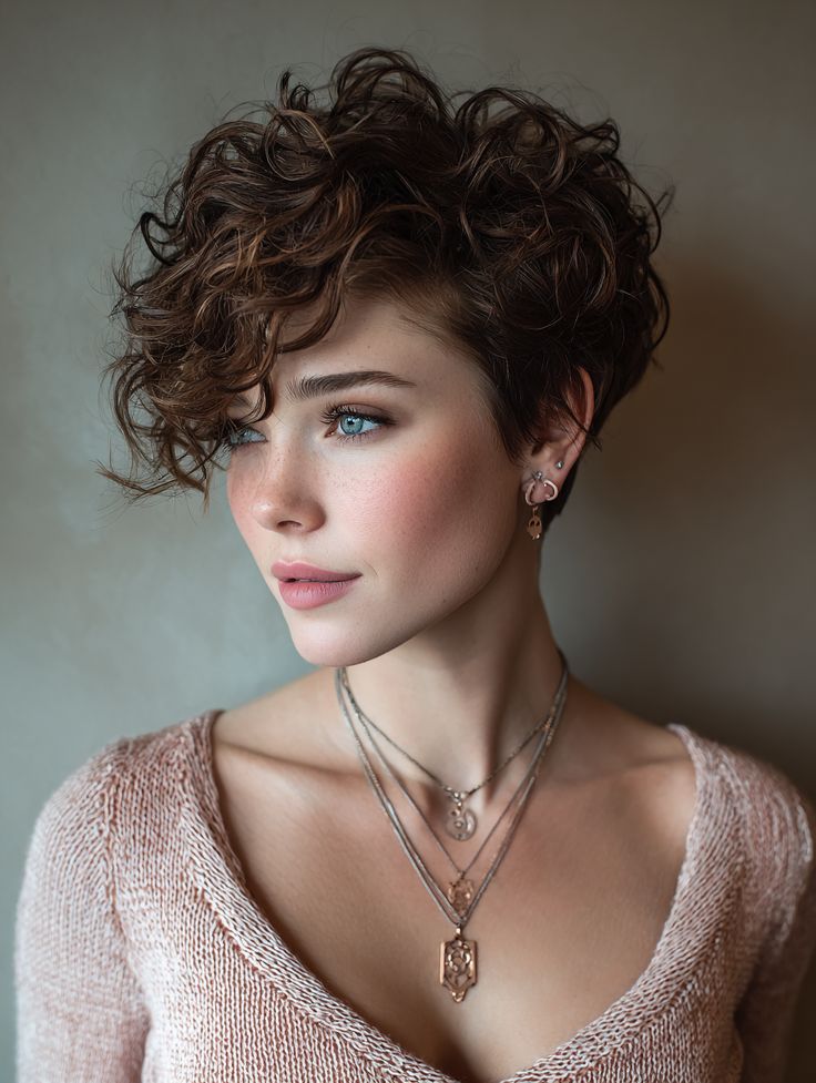 curly textured pixie