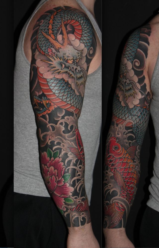 Japanese Irezumi Dragon & Koi Sleeve
