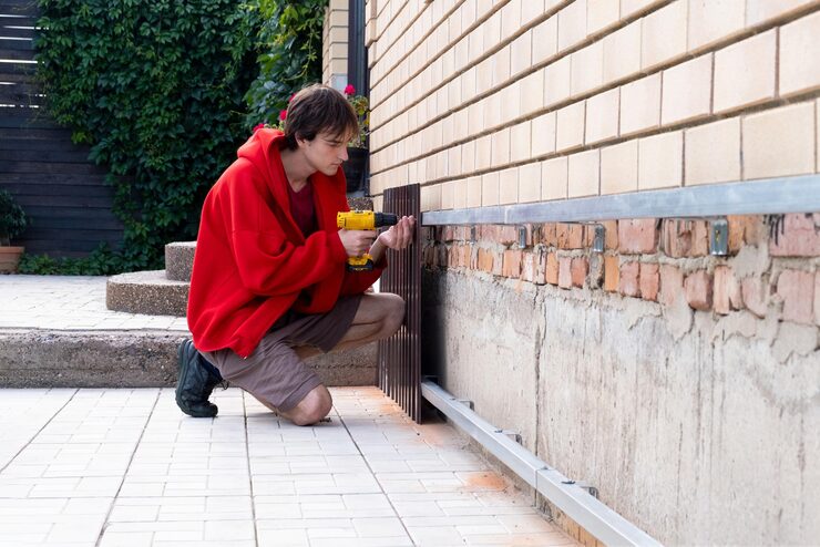 aluminum fence core drill into curb detail