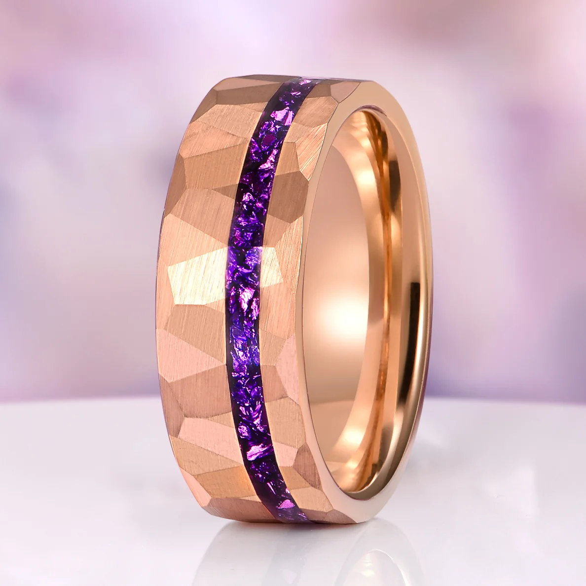 hammered tungsten wedding band